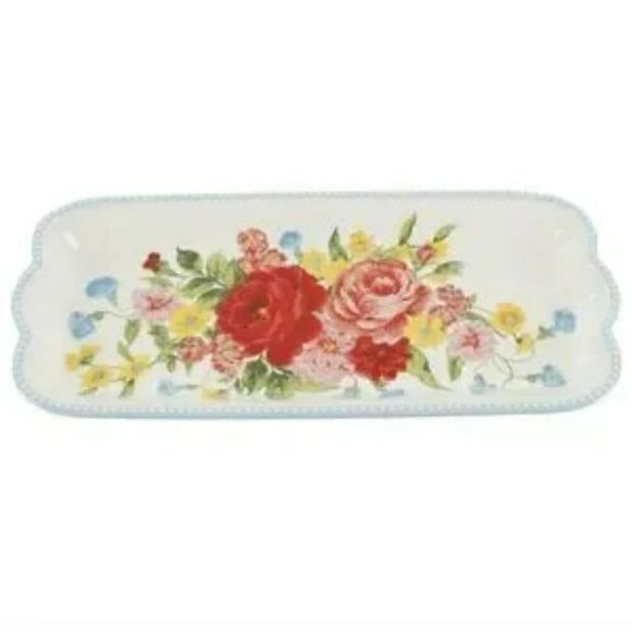 NWT - Pioneer Woman Sweet Rose Floral Platter - Picture 3 of 6